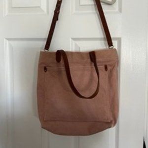 Madewell Canvas Medium Transport Tote in Pink